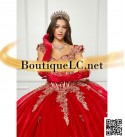 Royal Red and Gold Quinceanera Dress