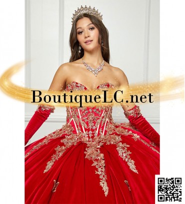 Royal Red and Gold Quinceanera Dress