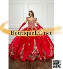 Royal Red and Gold Quinceanera Dress