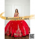 Royal Red and Gold Quinceanera Dress